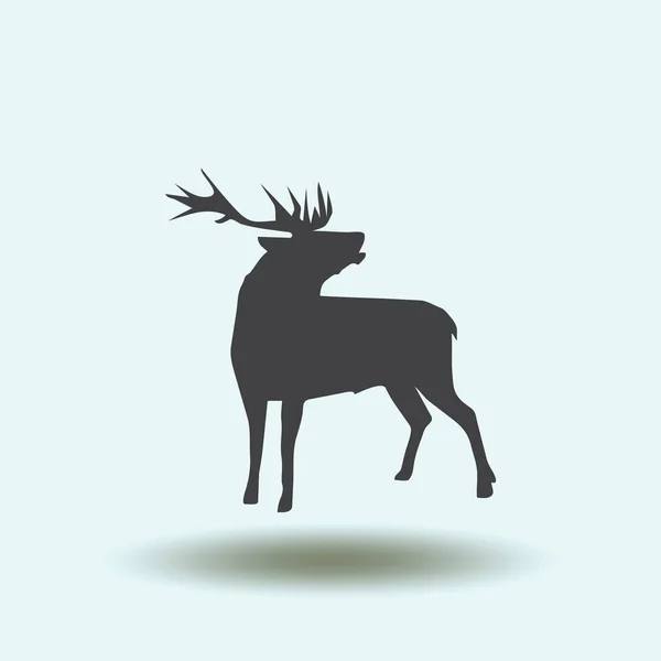 站在背景上的鹿剪影。矢量图. — 图库矢量图片