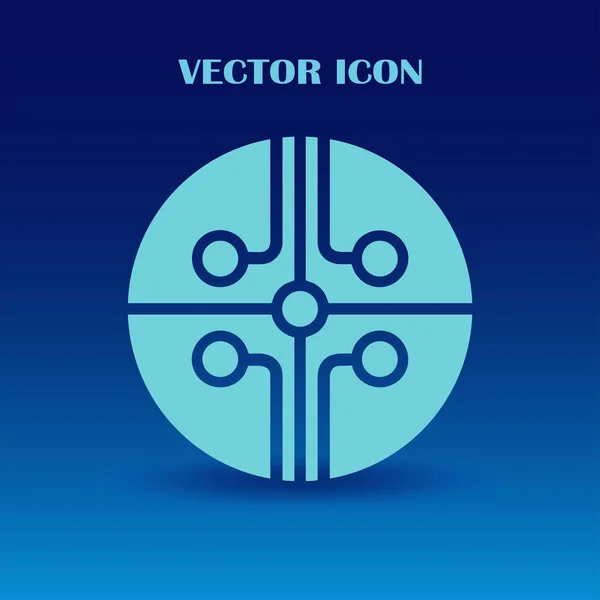 Placa de circuito, icono de la tecnología, ilustración vectorial. Estilo de diseño plano — Vector de stock