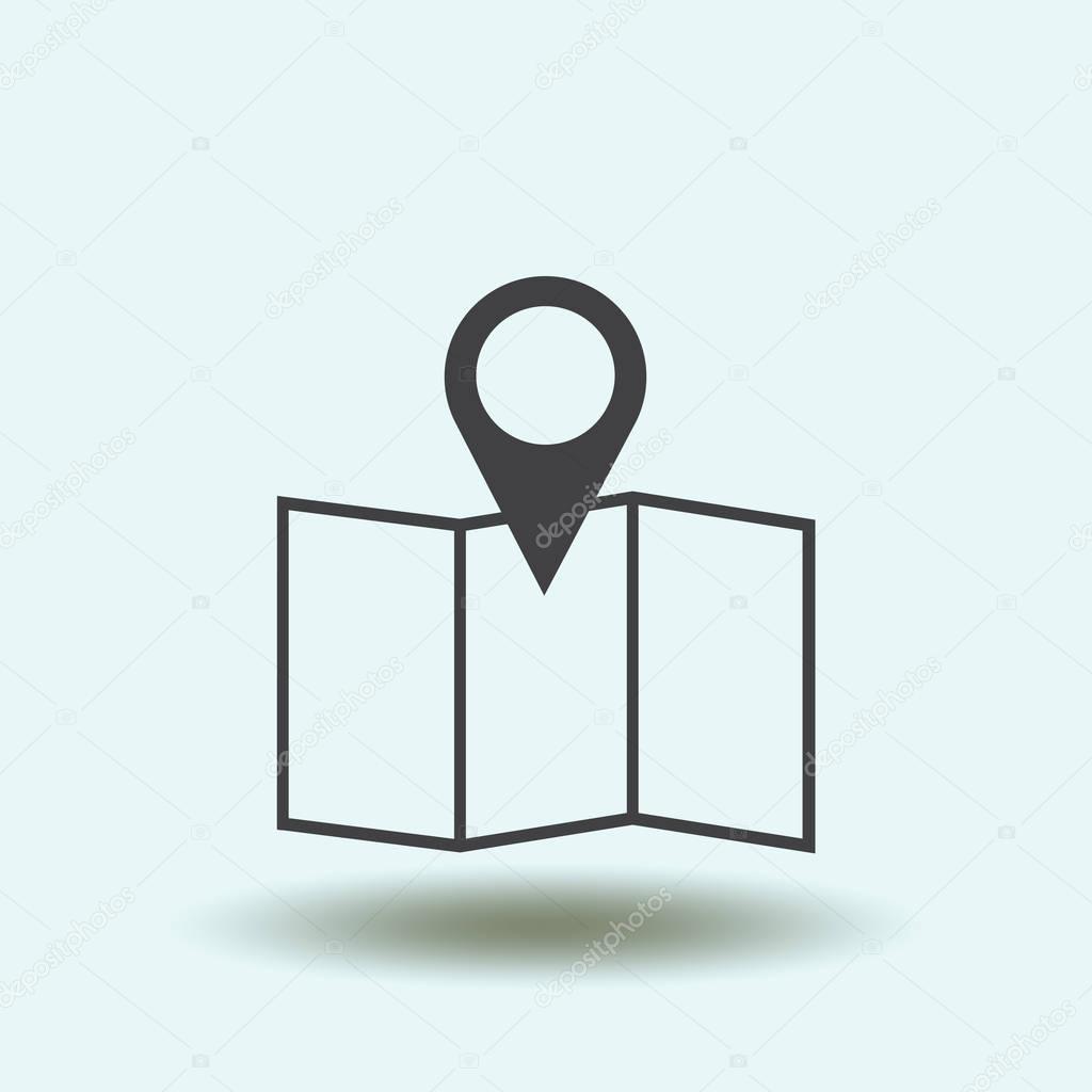 Pointer Icon in trendy flat style. Pin symbol for your web site design, logo, app, UI. Vector illustration, EPS10.