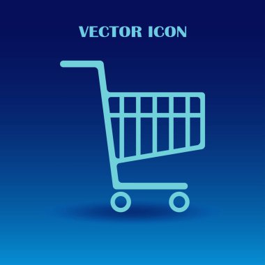 Sepet vektör simgesi. Düz tasarım stili