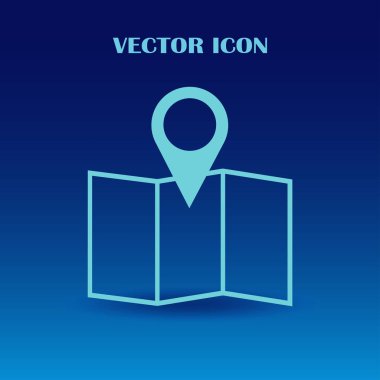 İşaretçi simgesi trendy düz tarzı. Web sitesi tasarımı, logo, app, kullanıcı arabirimi için PIN sembolü. Vektör çizim, Eps10.