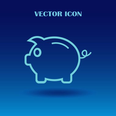 Kumbara. Anahat tarzı tamamen ölçeklenebilir vektör simgesi.