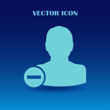 Kullanıcı profili işareti simgesini Sil glif ile web. Vektör çizim tasarım öğesi eps10