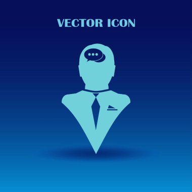 konuşma balonu, insan kafasıyla simgesi. Vektör Eps 10