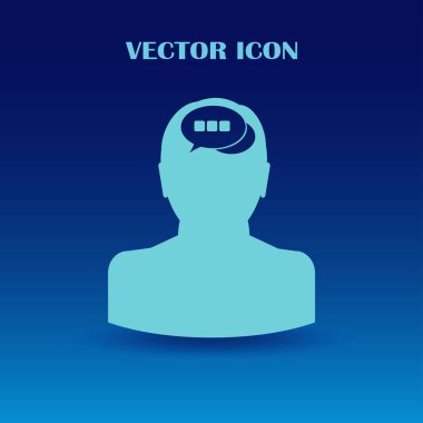 konuşma balonu, insan kafasıyla simgesi. Vektör Eps 10