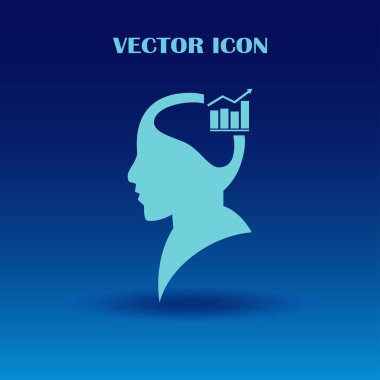 Bir grafik ile bir adam baş siluet çizimi