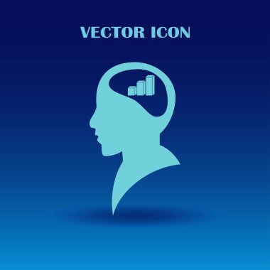 Bir grafik ile bir adam baş siluet çizimi