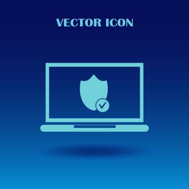 vektör dizüstü kalkan simgesi