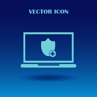 vektör dizüstü kalkan simgesi