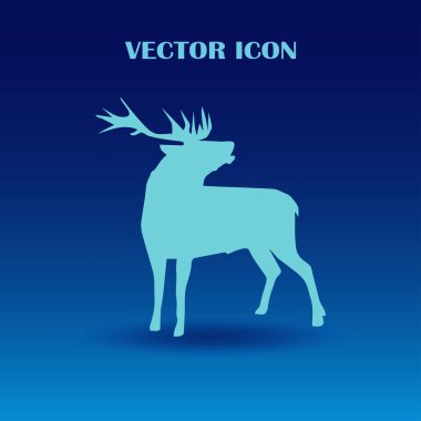 Bir arka plan üzerinde ayakta geyiği siluet. Vektör çizim.