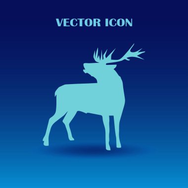 Bir arka plan üzerinde ayakta geyiği siluet. Vektör çizim.