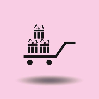 hediye simge vektör çizim. Düz tasarım stili