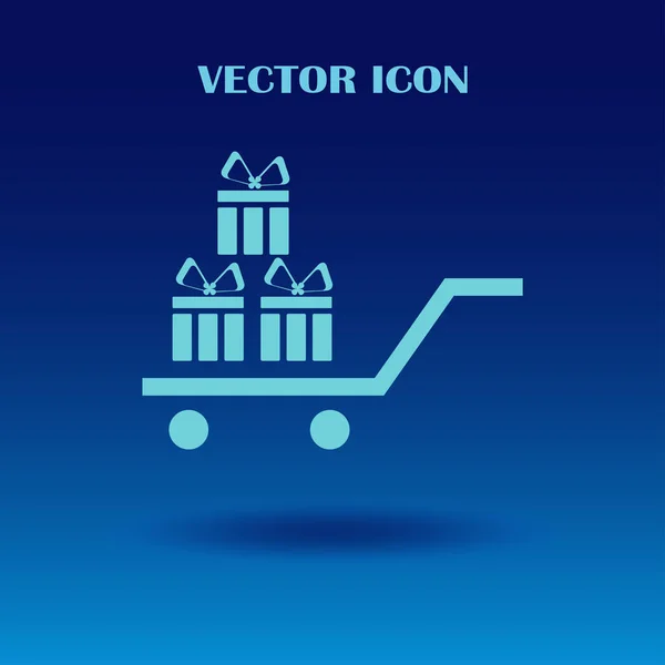 Icono de regalo, ilustración vectorial. Estilo de diseño plano — Archivo Imágenes Vectoriales