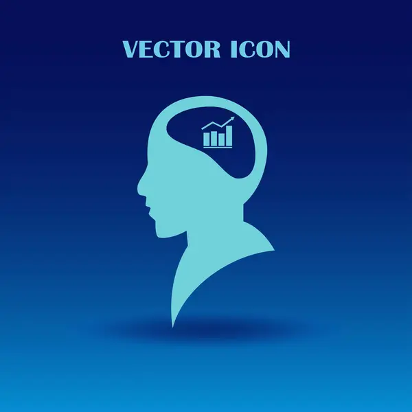 Illustration of a man head silhouette with a graph — Stock Vector