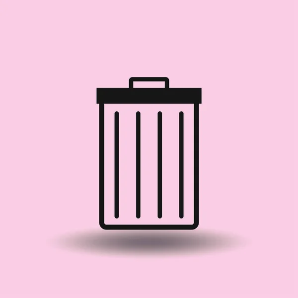 Icono del bote de basura, vector — Vector de stock