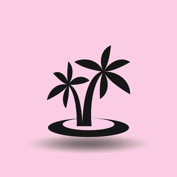 Realistic Palm Tree Silhouette — Stock Vector