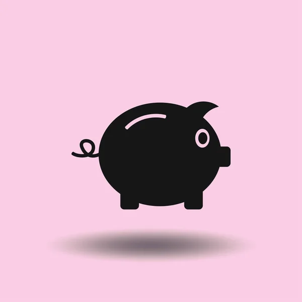 Piggy Bank. Icono de vector totalmente escalable en estilo de contorno . — Archivo Imágenes Vectoriales