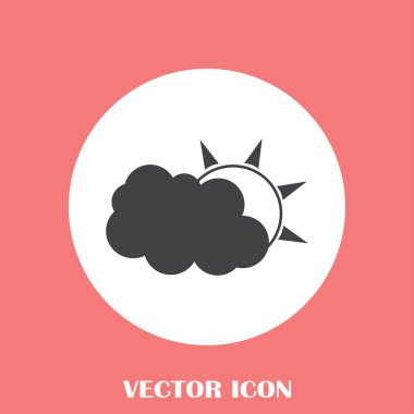 Hava satırı simgesi. Güneş bulut ile yağmur arkasında