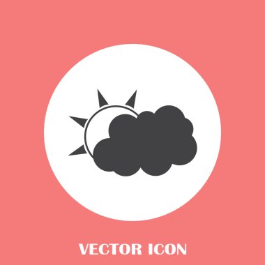 Hava satırı simgesi. Güneş bulut ile yağmur arkasında