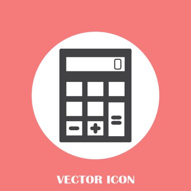 Hesap makinesi simgesi, vektör illüstrasyonu. düz tasarım biçimi