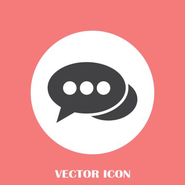 Sohbet simgesi bir arka plan üzerinde izole trendy düz tarzı. Web sitesi tasarımı, logo, app, kullanıcı arabirimi için konuşma balonu sembolü. Vektör çizim, Eps10.