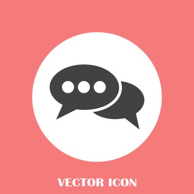 Sohbet simgesi bir arka plan üzerinde izole trendy düz tarzı. Web sitesi tasarımı, logo, app, kullanıcı arabirimi için konuşma balonu sembolü. Vektör çizim, Eps10.