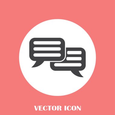 Sohbet simgesi bir arka plan üzerinde izole trendy düz tarzı. Web sitesi tasarımı, logo, app, kullanıcı arabirimi için konuşma balonu sembolü. Vektör çizim, Eps10.