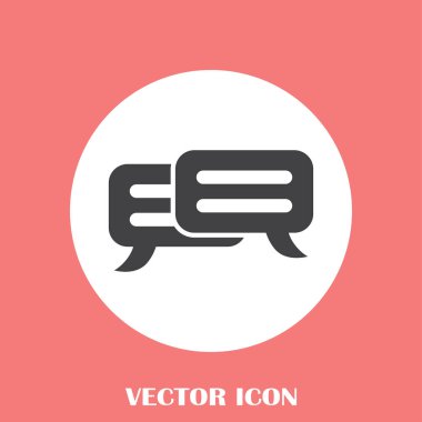 Sohbet simgesi bir arka plan üzerinde izole trendy düz tarzı. Web sitesi tasarımı, logo, app, kullanıcı arabirimi için konuşma balonu sembolü. Vektör çizim, Eps10.