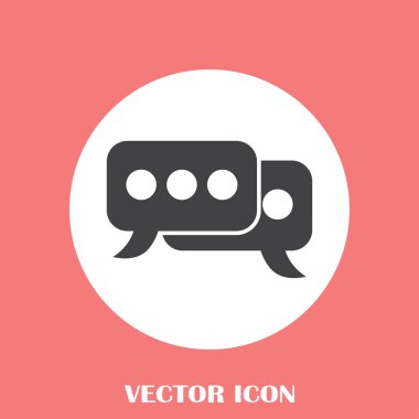 Sohbet simgesi bir arka plan üzerinde izole trendy düz tarzı. Web sitesi tasarımı, logo, app, kullanıcı arabirimi için konuşma balonu sembolü. Vektör çizim, Eps10.