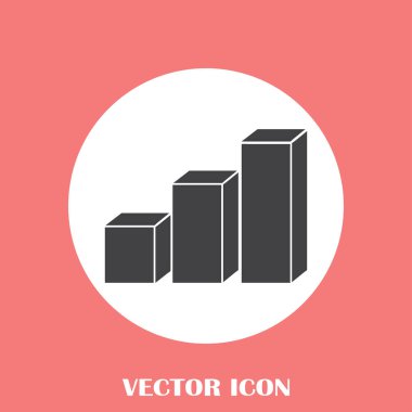 Trendy düz stil grafik simgesini. Web sitesi tasarımı, logo, app, kullanıcı arabirimi için grafik bar sembolü. Vektör çizim, Eps10.