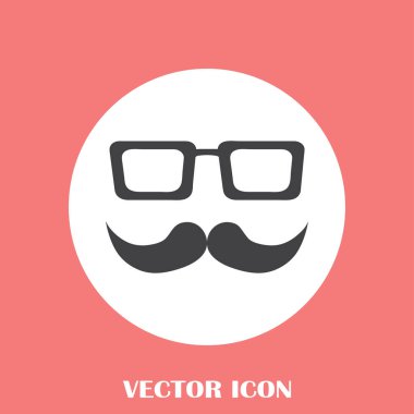 Bıyık ve gözlük vektör simgesi.