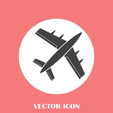 Uçak simge vektör, katı logo illüstrasyon, sembol