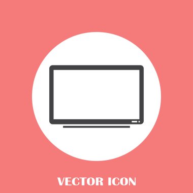 Trendy düz tarzı TV simgesi. Web sitesi tasarımı, logo, app, kullanıcı arabirimi için televizyon sembolü. Vektör çizim, Eps10.