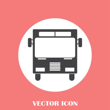 Otobüs simge vektör, katı logo illüstrasyon, sembol