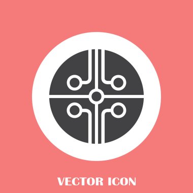 Devre kartı, teknoloji ikonu, vektör illüstrasyonu. Düz tasarım biçimi