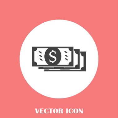 vektör para düz simgesi