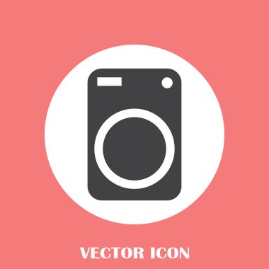 Çamaşır makinesi simgesi. Cihazı vektör simgesi. Çamaşır makinesi simge vektör