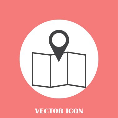 Harita işaretçi düz simgesi. Vektör Eps 10