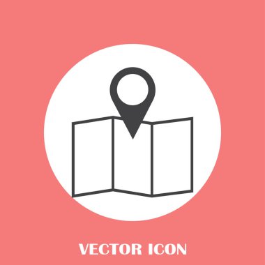 Harita işaretçi düz simgesi. Vektör Eps 10