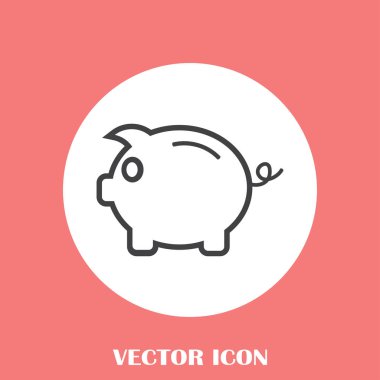 Kumbara simge vektör, borç, para, tasarruf, tasarruf