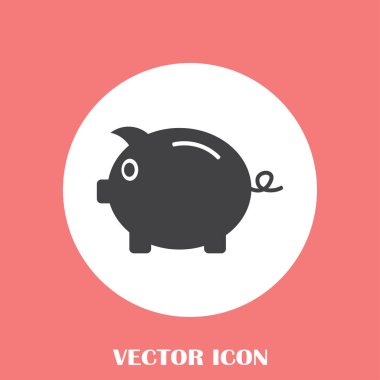 Kumbara simge vektör, borç, para, tasarruf, tasarruf