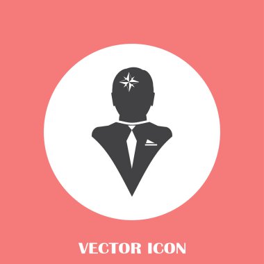 Siluet vektör çizim pusula gül işaretiyle insan kafasından