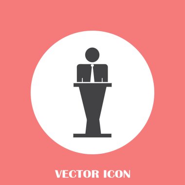 Hoparlör vektör simgesi. Tribün örnek konuşan hatip.