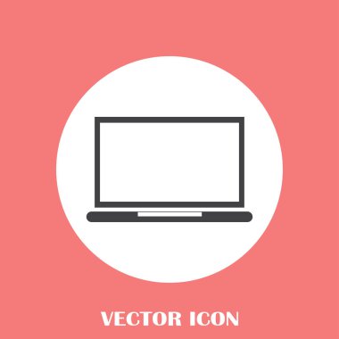 Dizüstü bilgisayar simgesini trendy düz stil. Web sitesi tasarımı, logo, app, UI bilgisayar simgesi. Vektör çizim, Eps10.