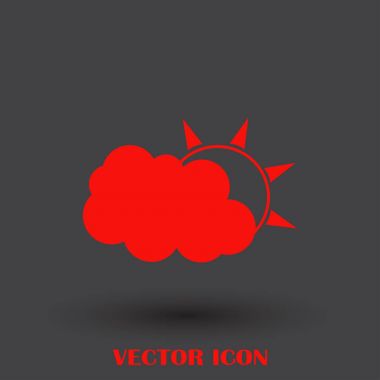 Hava satırı simgesi. Güneş bulut ile yağmur arkasında