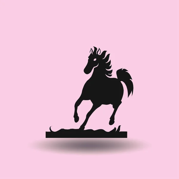 Běh koně silueta. Vektorové ilustrace. — Stockový vektor