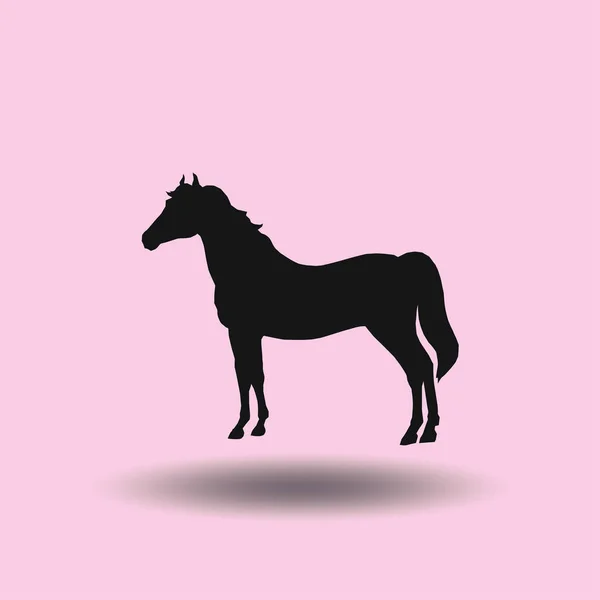 Running horse silhouette. Vector illustration. — Stock Vector