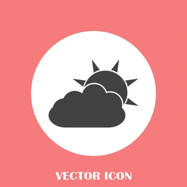 Weather line icon. sun behind the cloud with rain — Stock Vector