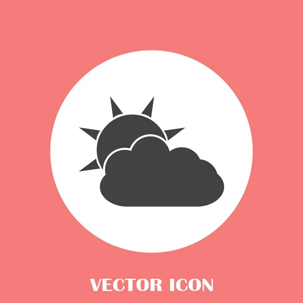 Weather line icon. sun behind the cloud with rain — Stock Vector