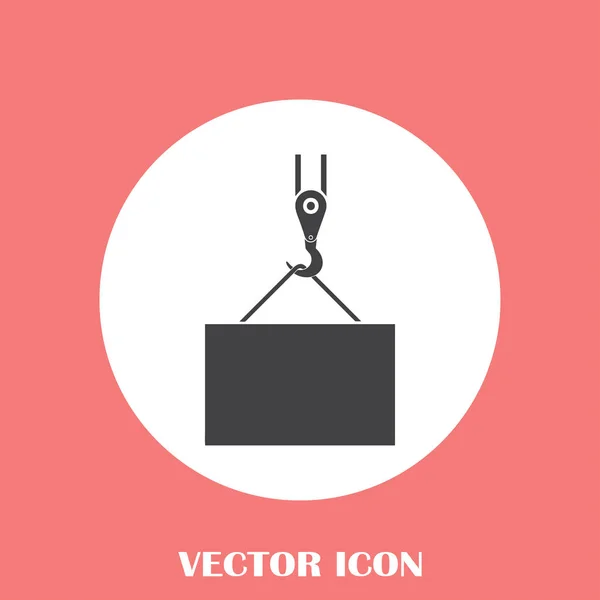 Крючок пиктографа, подъемные работы, монтажные работы, строительство, полностью редактируемое векторное изображение — стоковый вектор